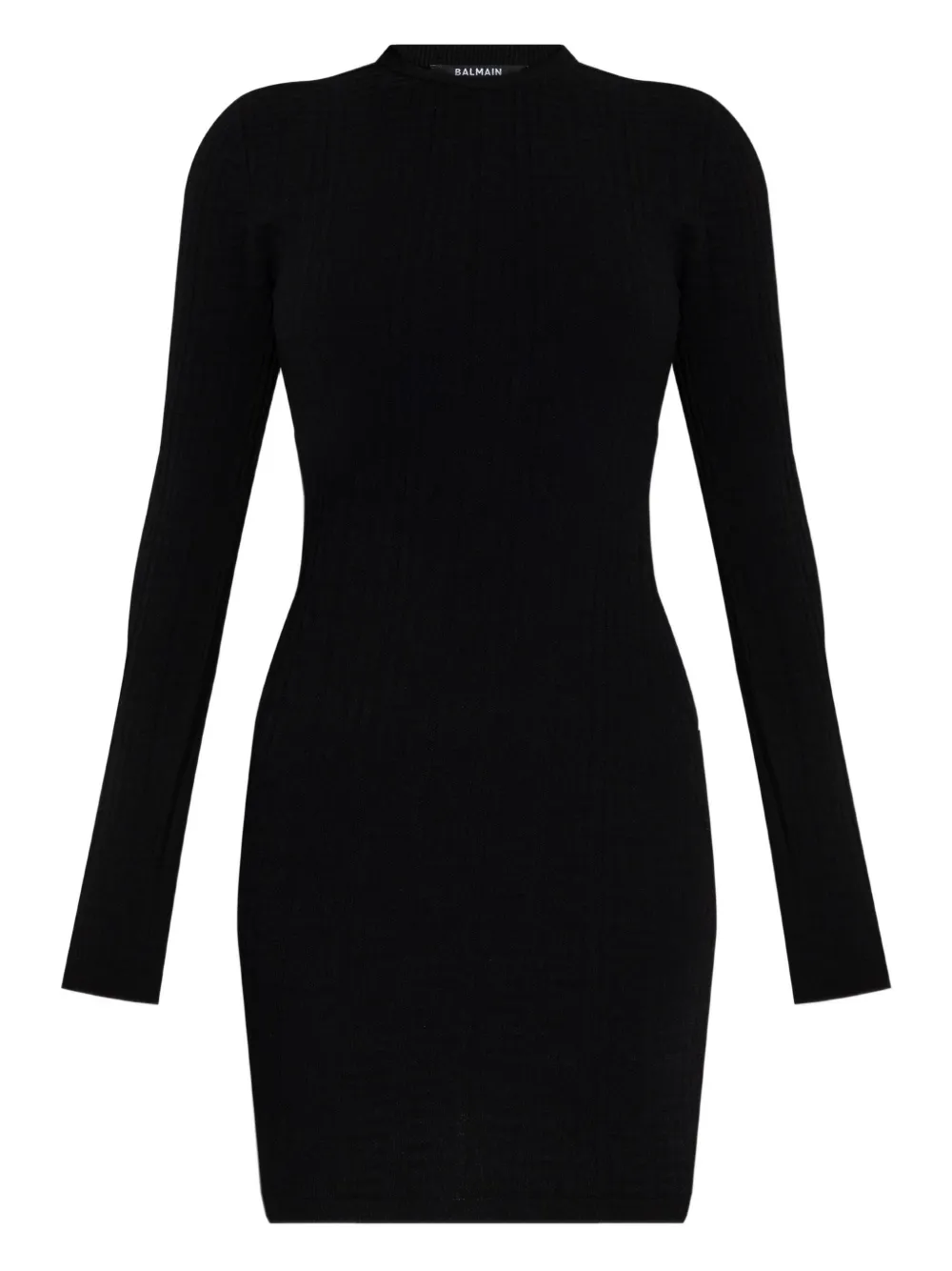 ribbed long-sleeve dress