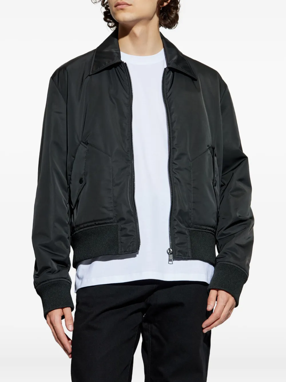 Balmain Bomberjack met logoprint Zwart