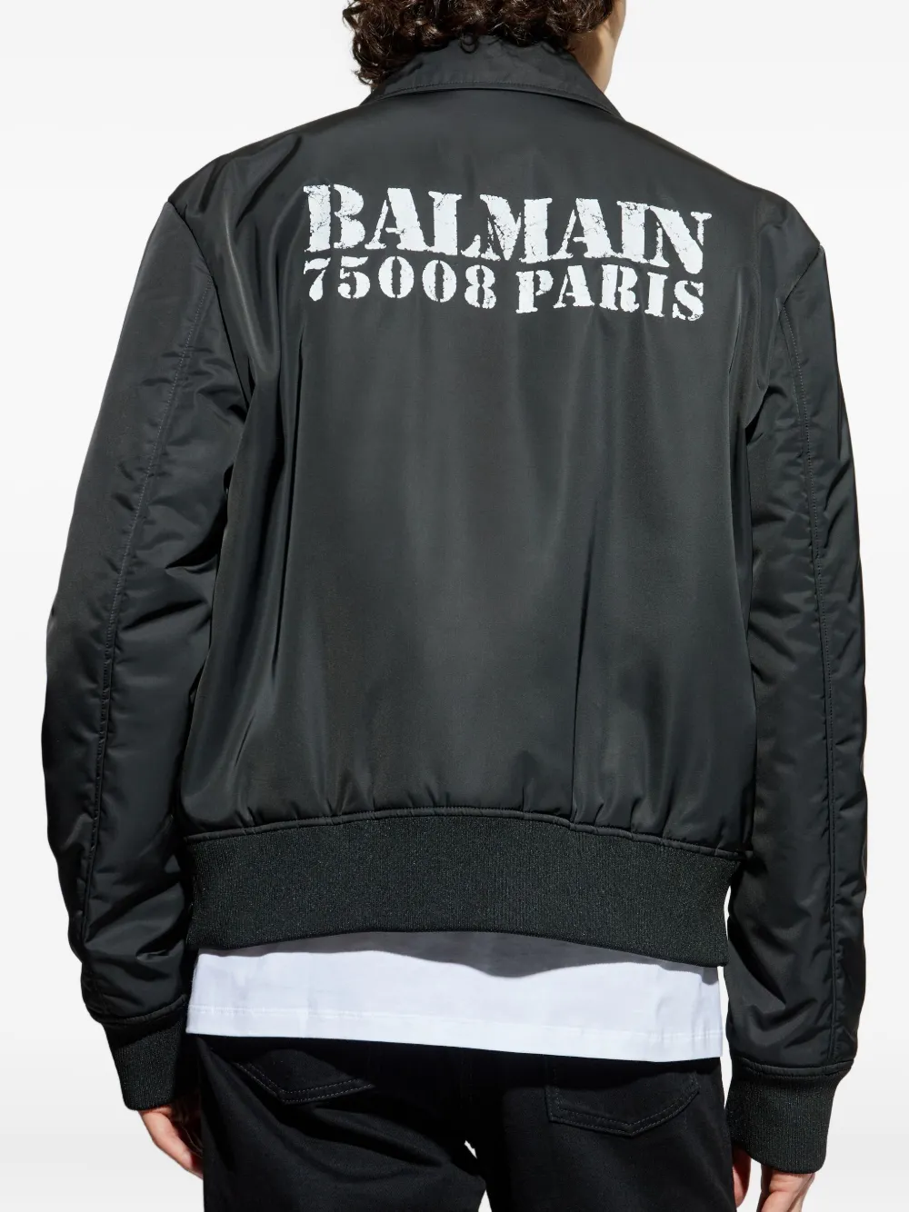 Balmain Bomberjack met logoprint Zwart