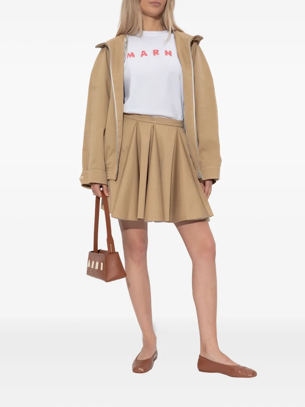 Marni logo-print t-shirt Wit