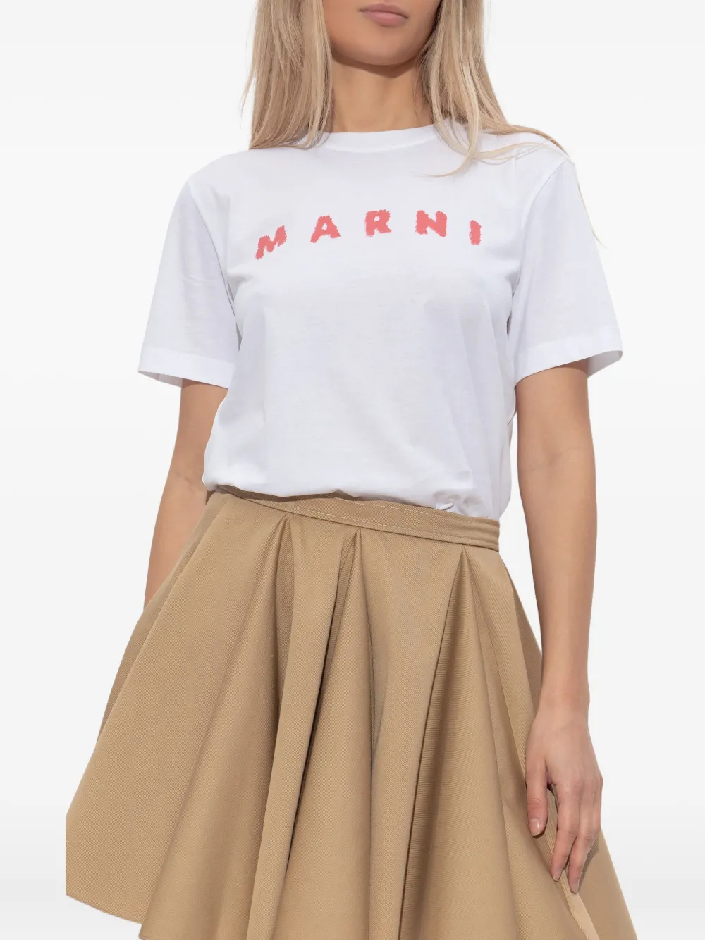 Marni logo-print t-shirt Wit