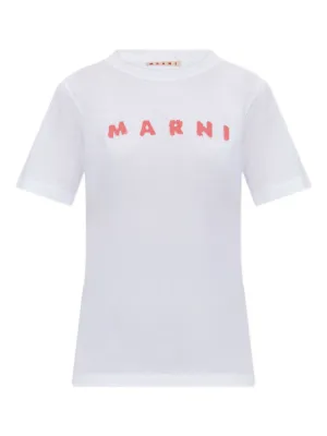 Tシャツ・カットソー MARNI FW24 Logo embroidery shirt (CUMU0310S0TW839 00B99) MARNI（マルニ）の「LOGO T-SHIRTS / MARNI ロゴTシャツ（T