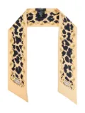 Balmain leopard-print silk scarf - Gold