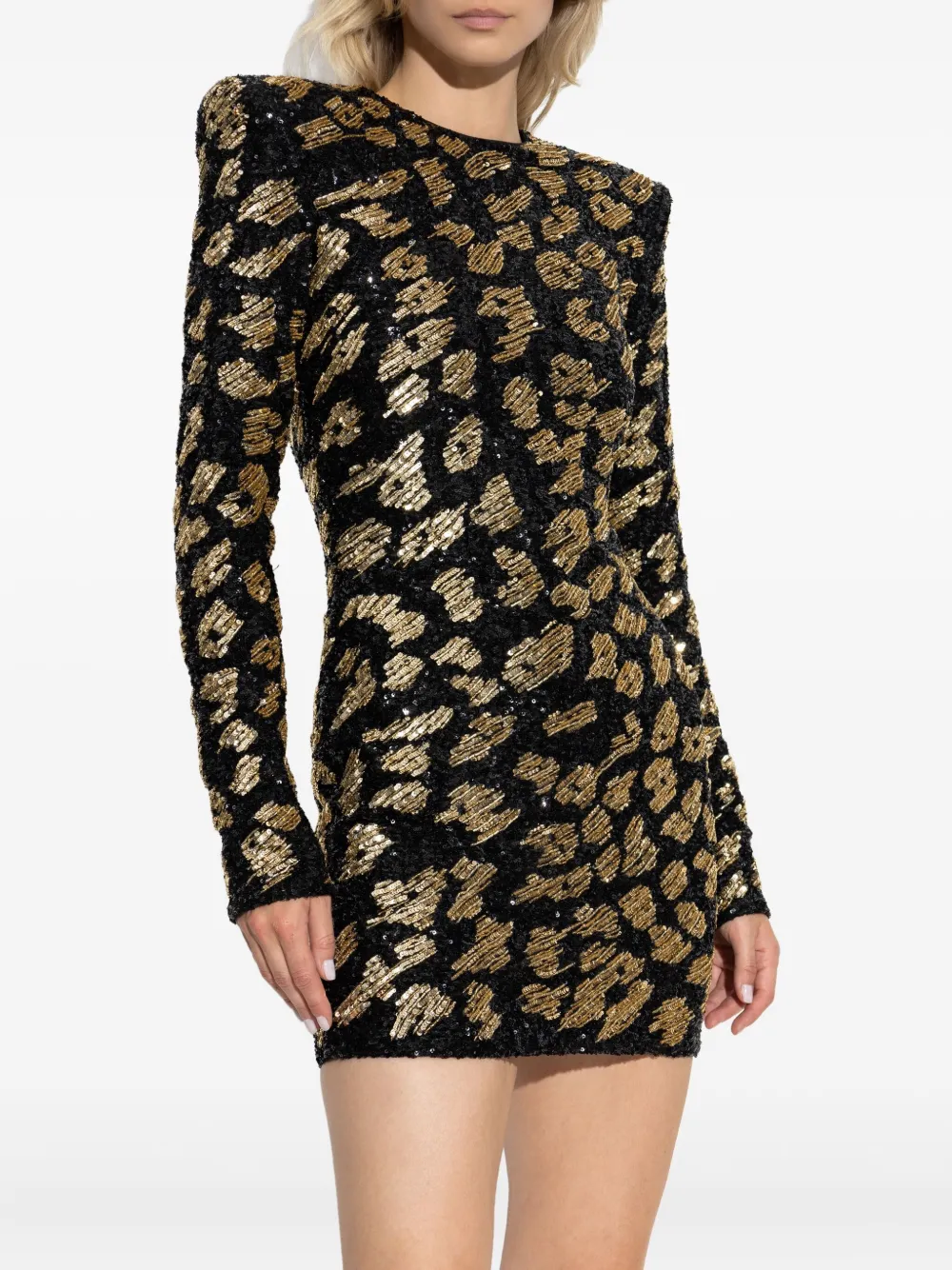 Balmain sequin-embellished mini dress Zwart