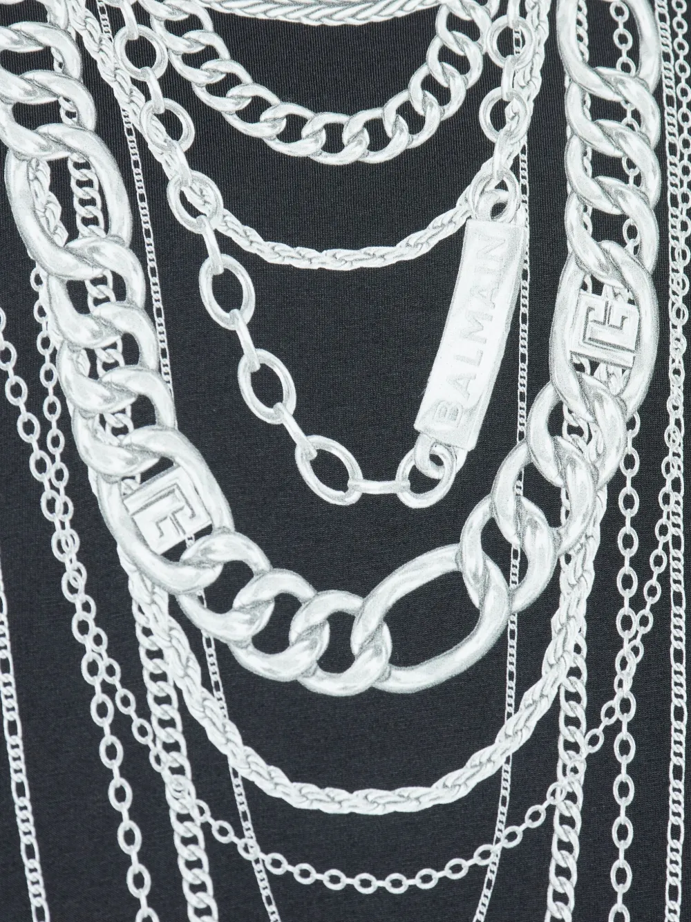 Balmain chain-print T-shirt Blauw