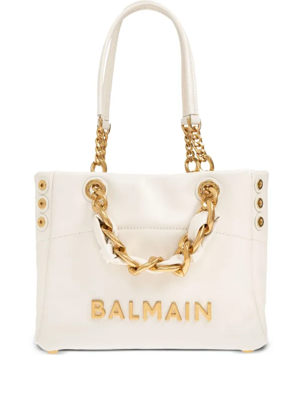 【関税＆送料込み】Balmain 1945 Small Tote Small 1945 Soft tote bag in crackled calfskin - Women | BALMAIN