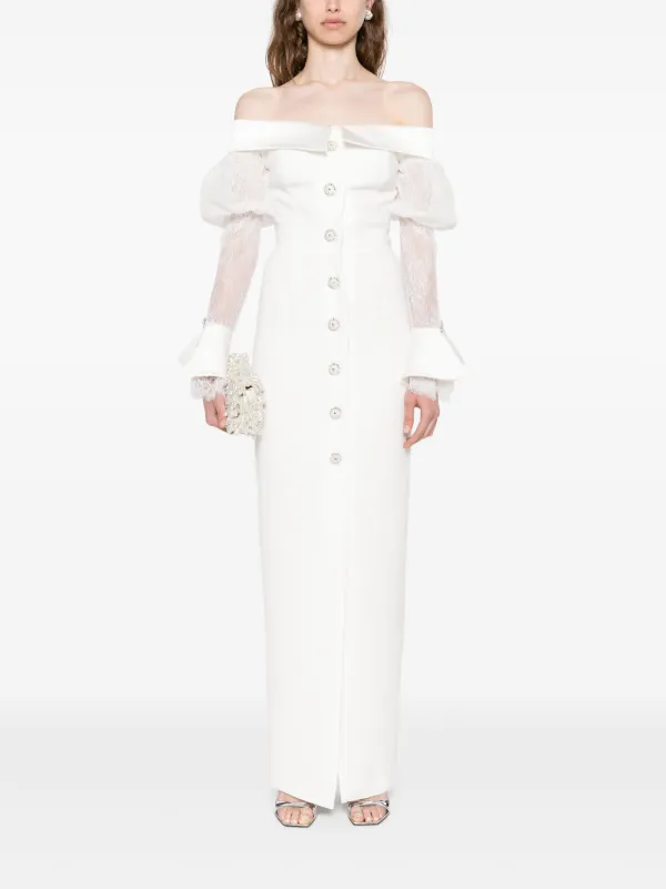 knee length dresses for ladies For Love & Lemons Shai Lace Gown in Blush – Suite 201