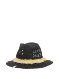 THE HAT GANG frayed-trim straw hat - Black