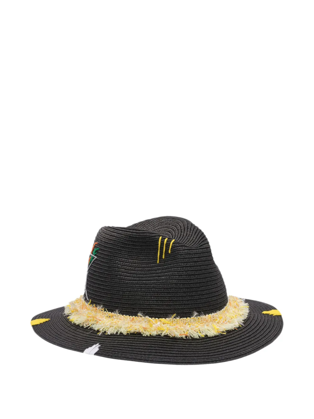 THE HAT GANG Strohoed met franje afwerking Zwart