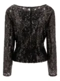 F.It sequin lace top - Black