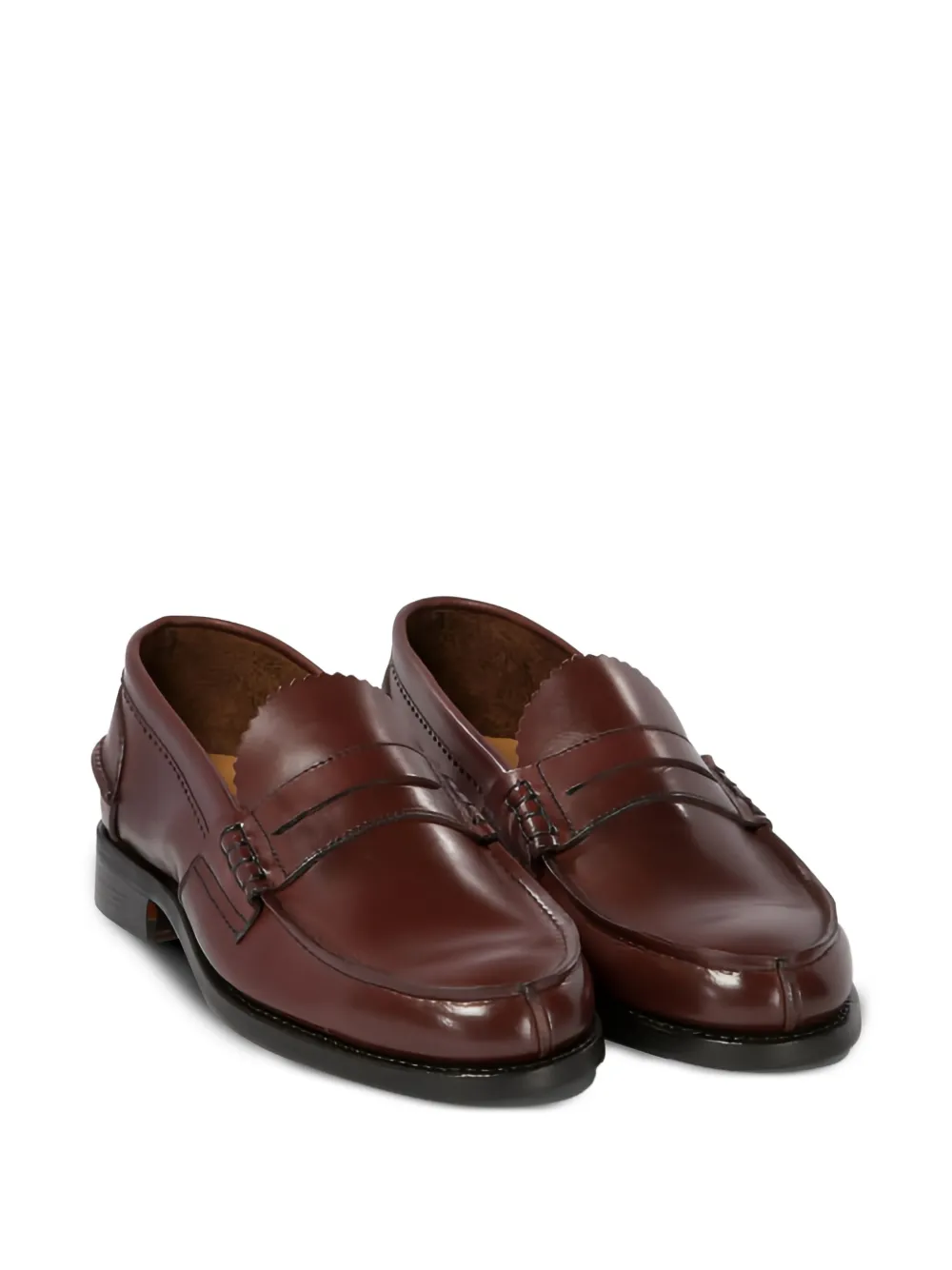 SAXONE OF SCOTLAND Arran 1407 03 penny leather loafers Red