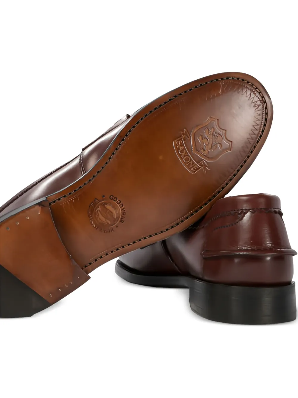 SAXONE OF SCOTLAND Arran 1407 03 penny leather loafers Red