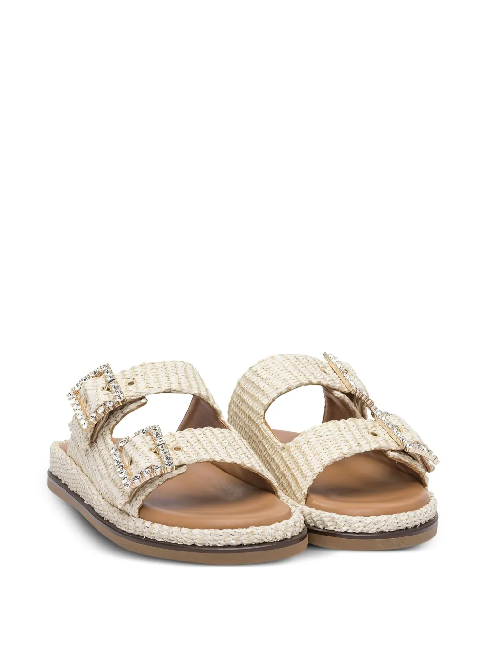 ALIBI Greta double-buckle sandals Neutrals