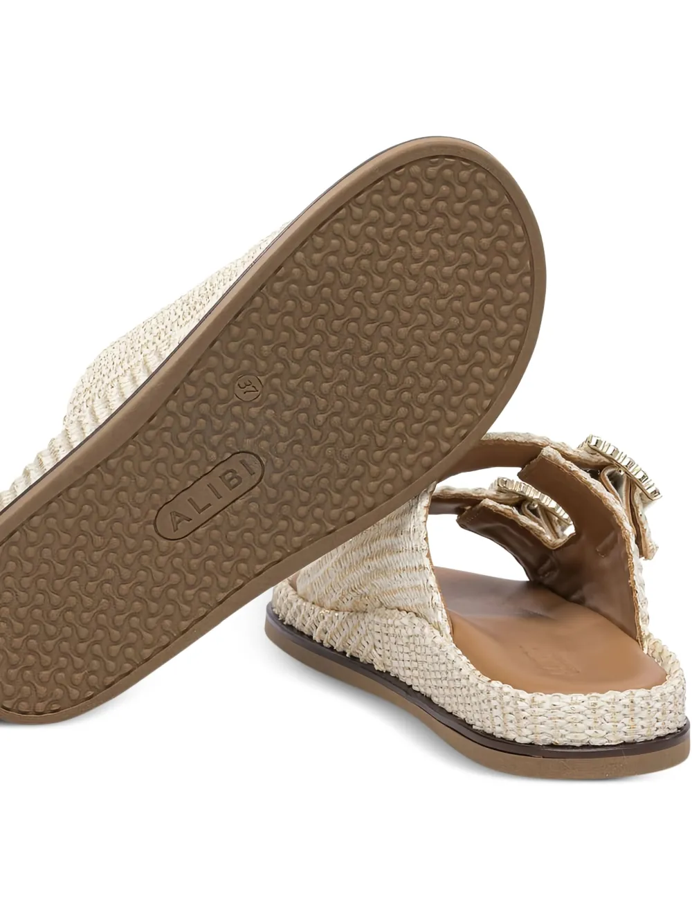 ALIBI Greta double-buckle sandals Neutrals