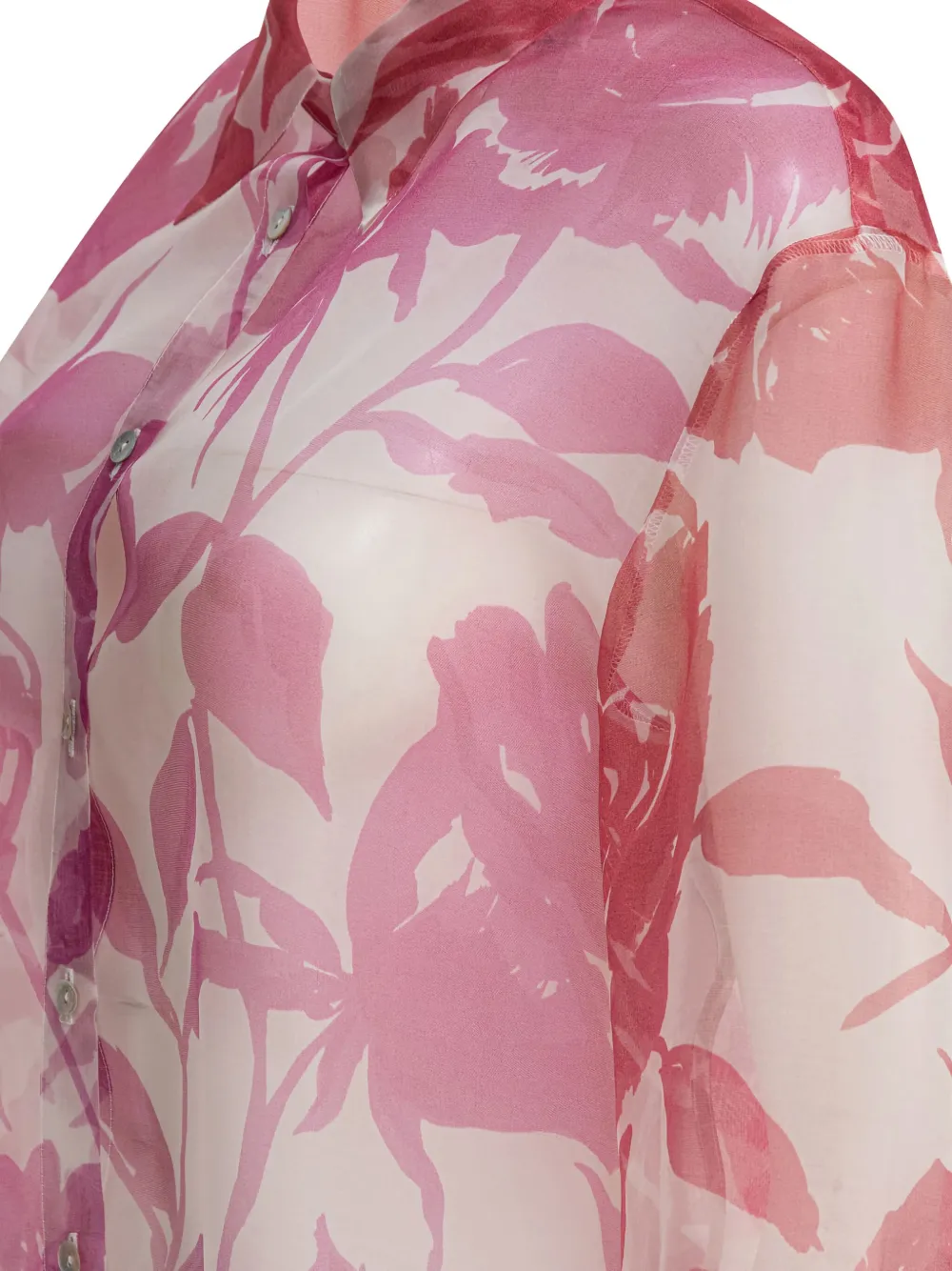 Sleep No More Floral-print Silk Blouse In Pink