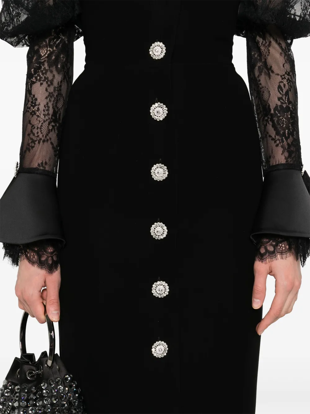 SILK LOVE & LACE Andrea jurk Zwart