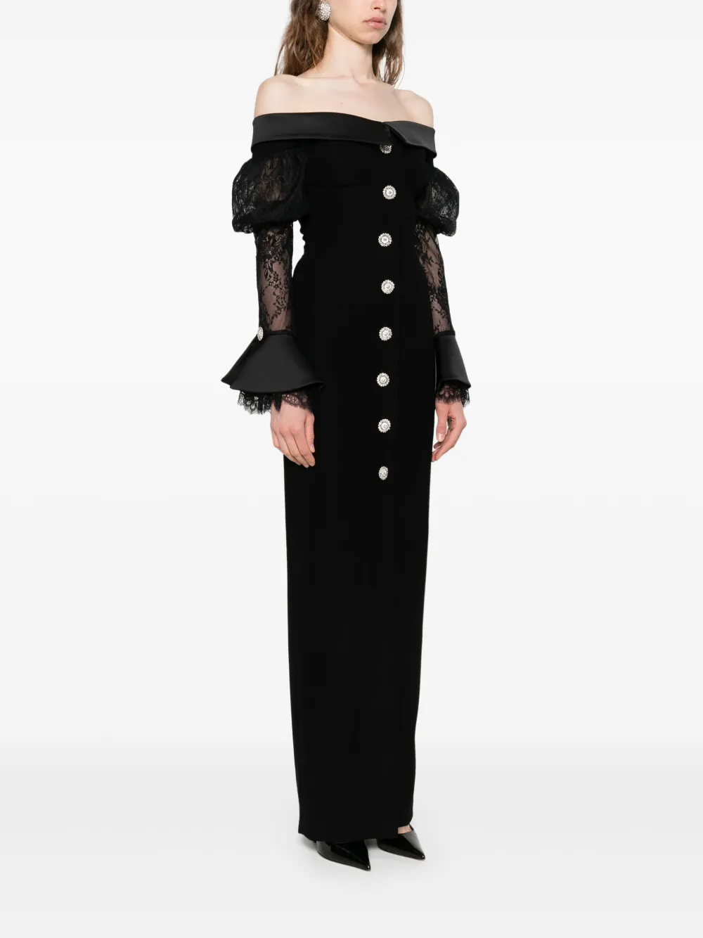 SILK LOVE & LACE Andrea jurk Zwart