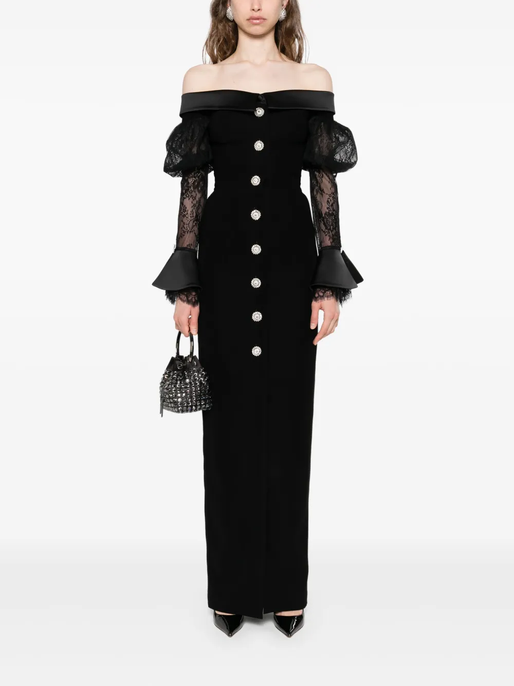 SILK LOVE & LACE Andrea jurk Zwart
