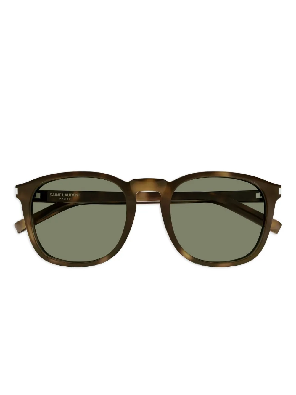 Saint Laurent Eyewear Occhiali da sole tondi con effetto tartarugato - Marrone