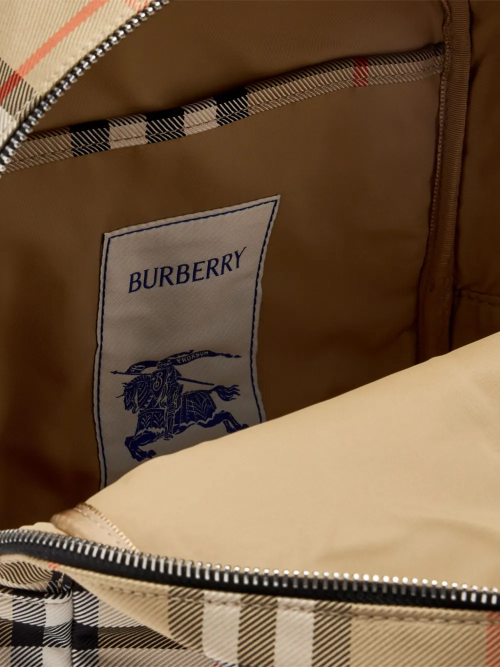 Burberry Check-pattern Bear-motif Backpack In Neutral