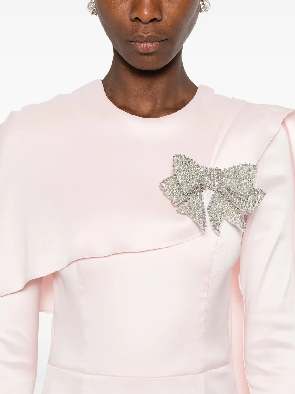 SILK LOVE & LACE Jurk verfraaid met strik en cape Roze