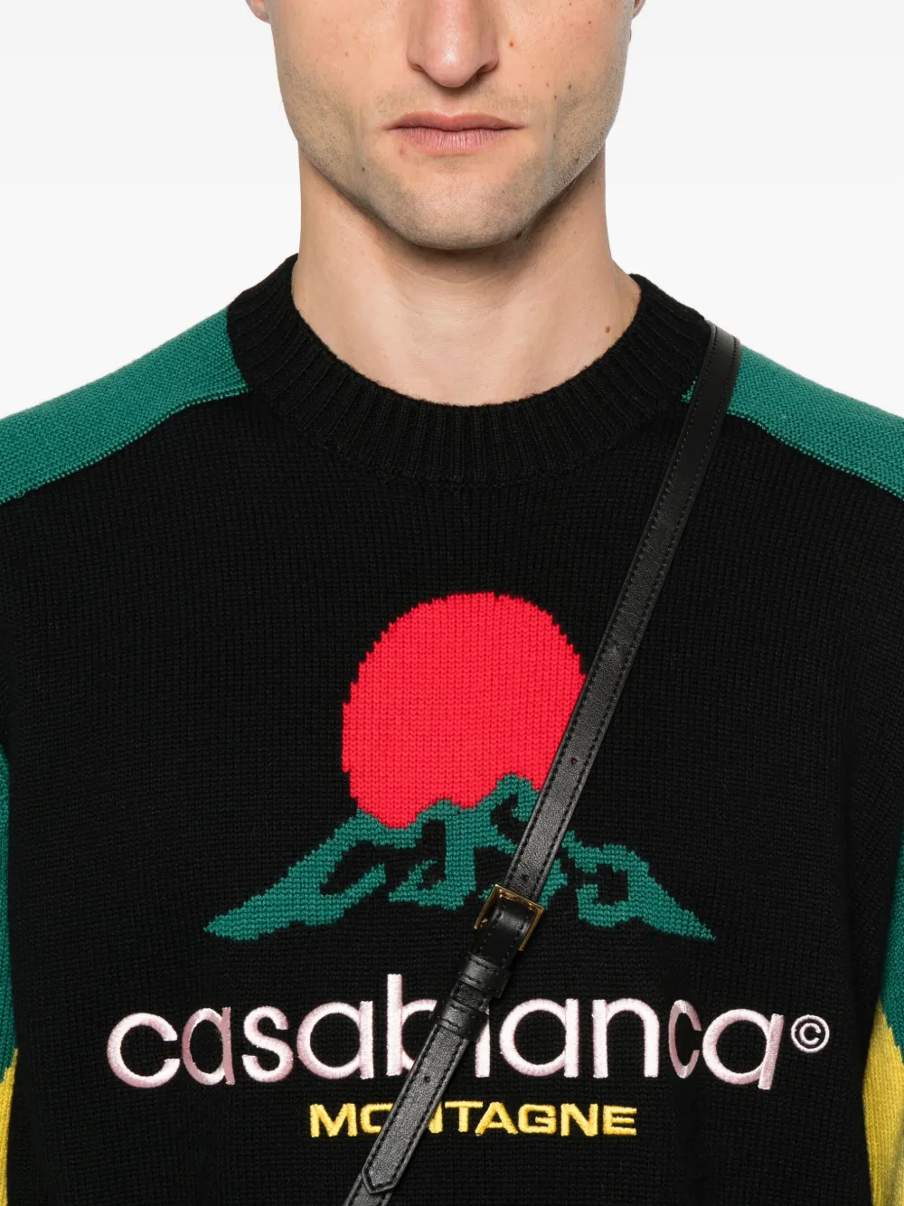 Casablanca Trui met geborduurd logo Zwart