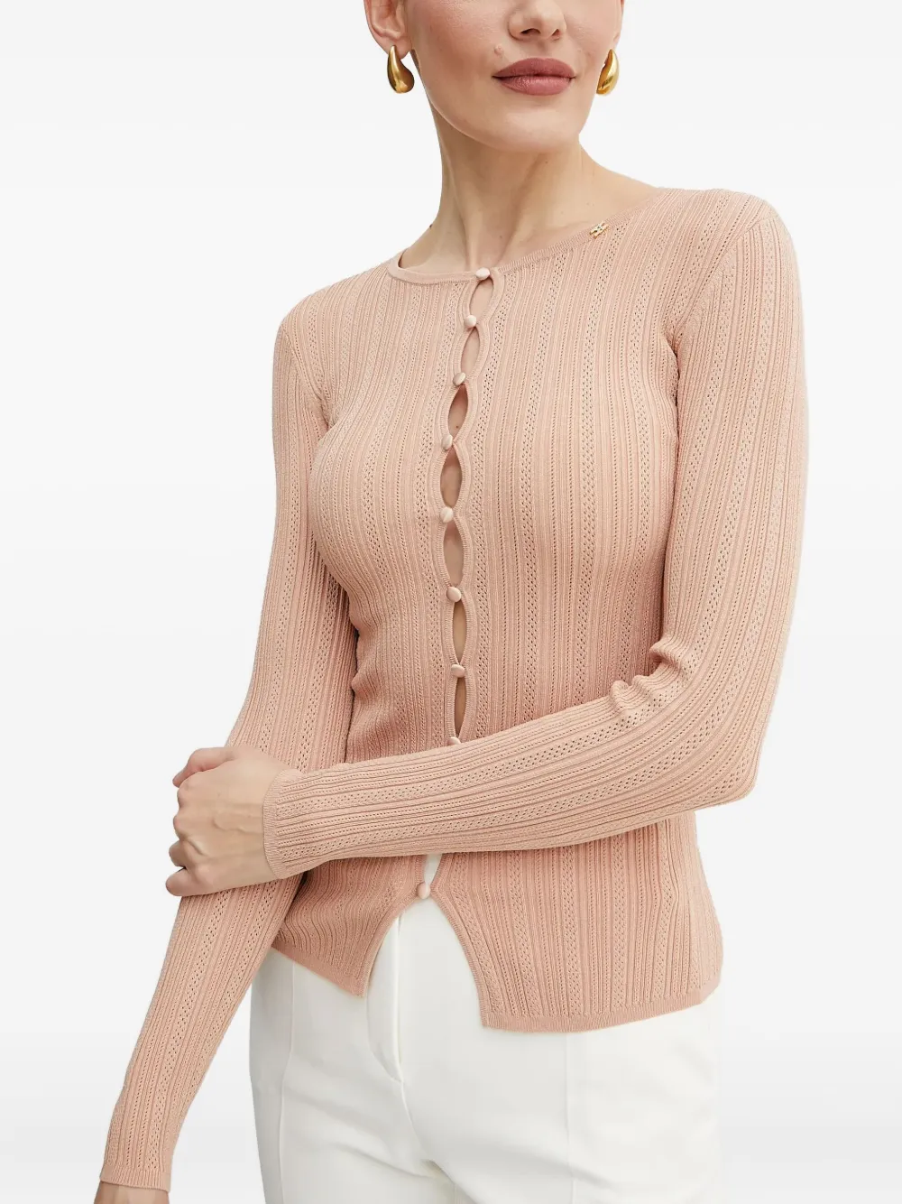 Elisabetta Franchi Ribgebreid vest Roze