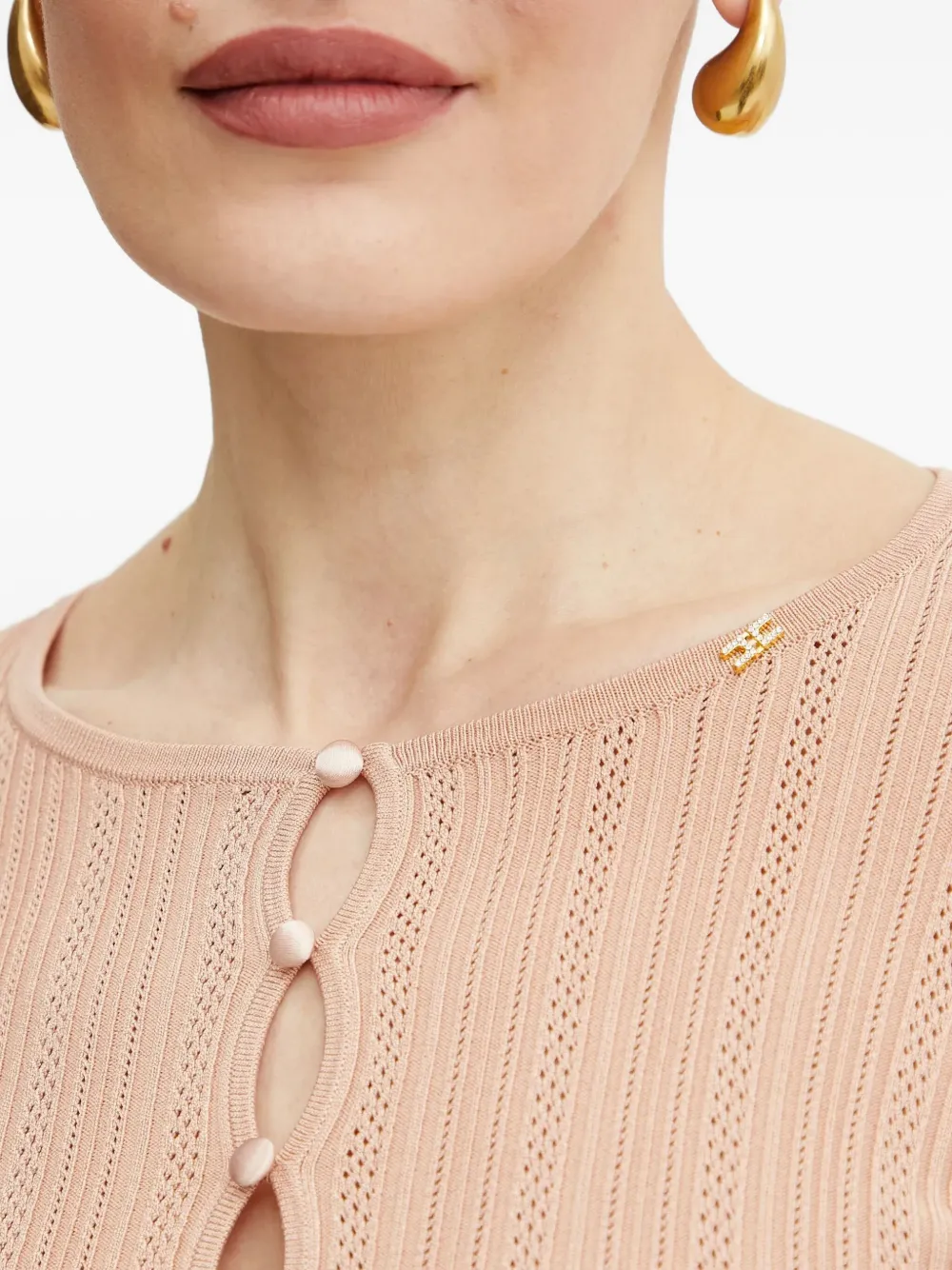 Elisabetta Franchi Ribgebreid vest Roze