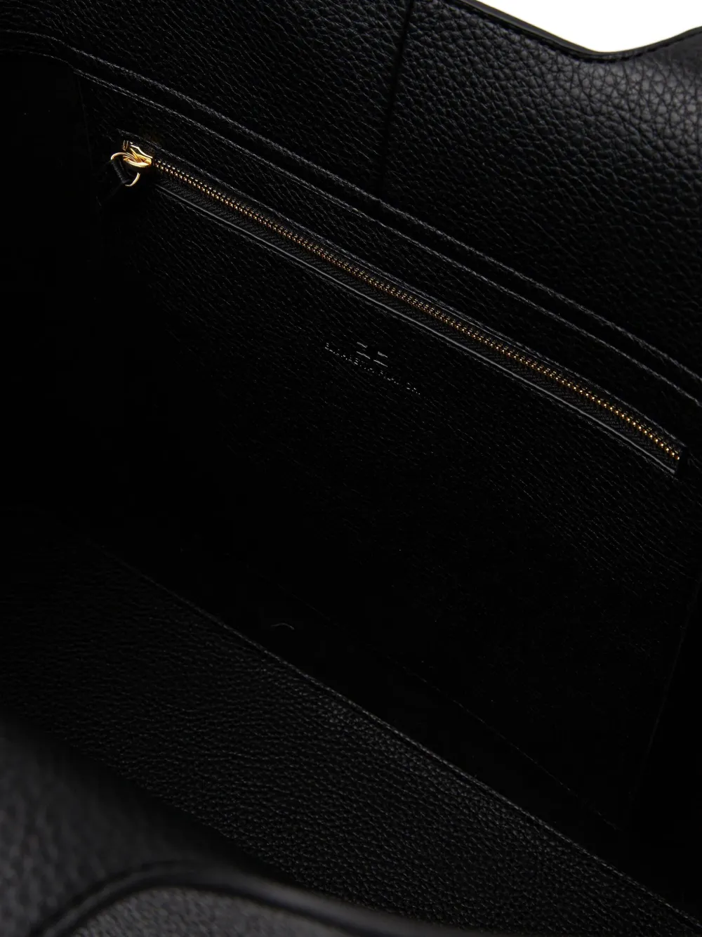 Elisabetta Franchi Leren shopper met dubbel handvat Zwart