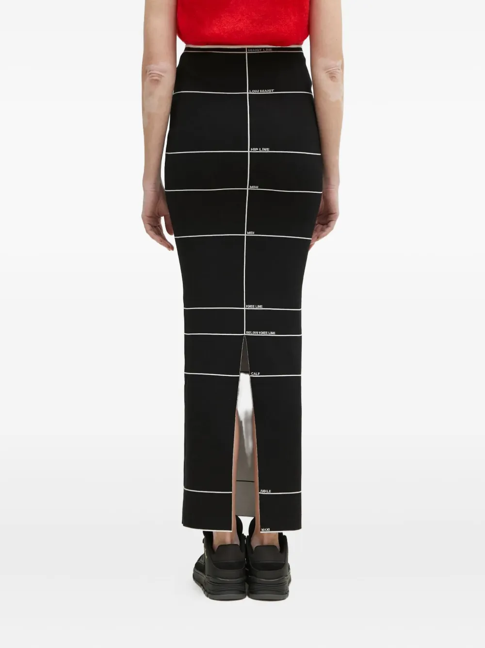 VETEMENTS stripe-detail maxi skirt Zwart