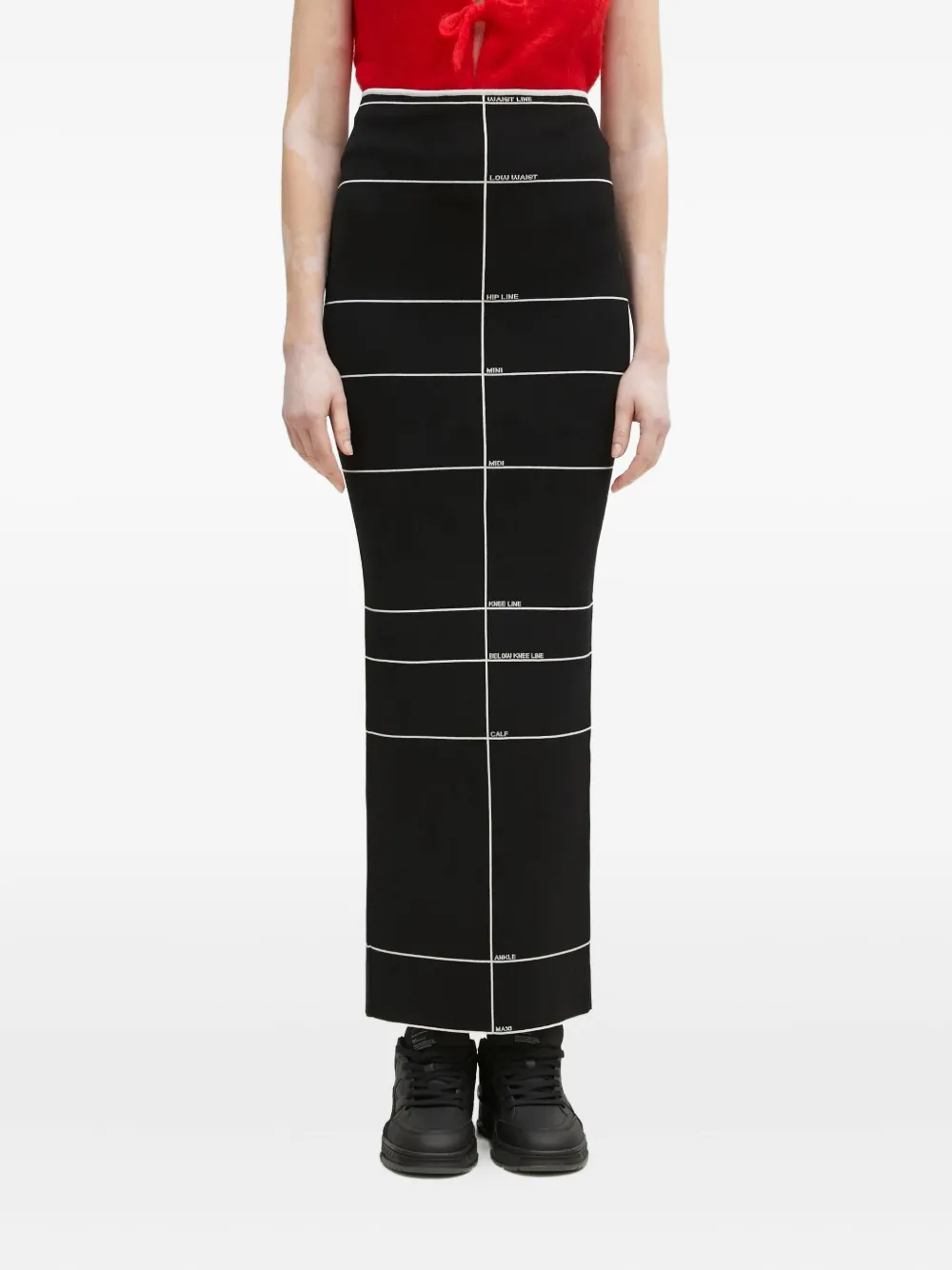 VETEMENTS stripe-detail maxi skirt Zwart