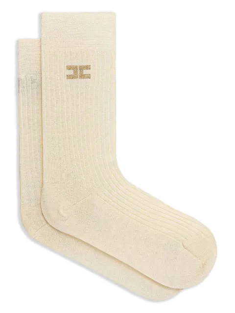 Elisabetta Franchi ribbed logo-detail socks
