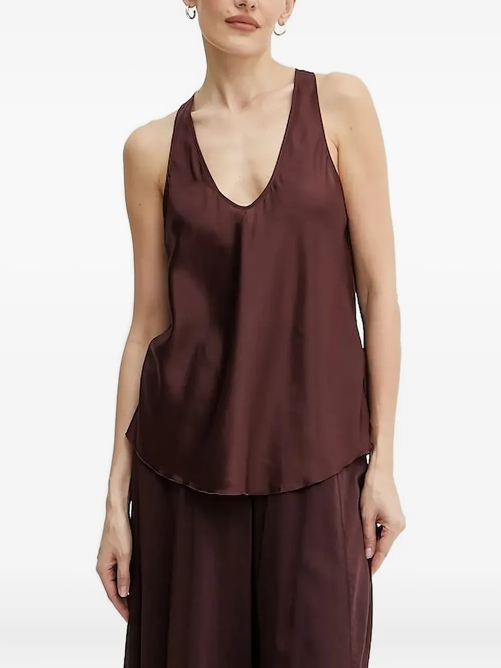 Forte Forte Scoop-neck Racer-back Top In Brown