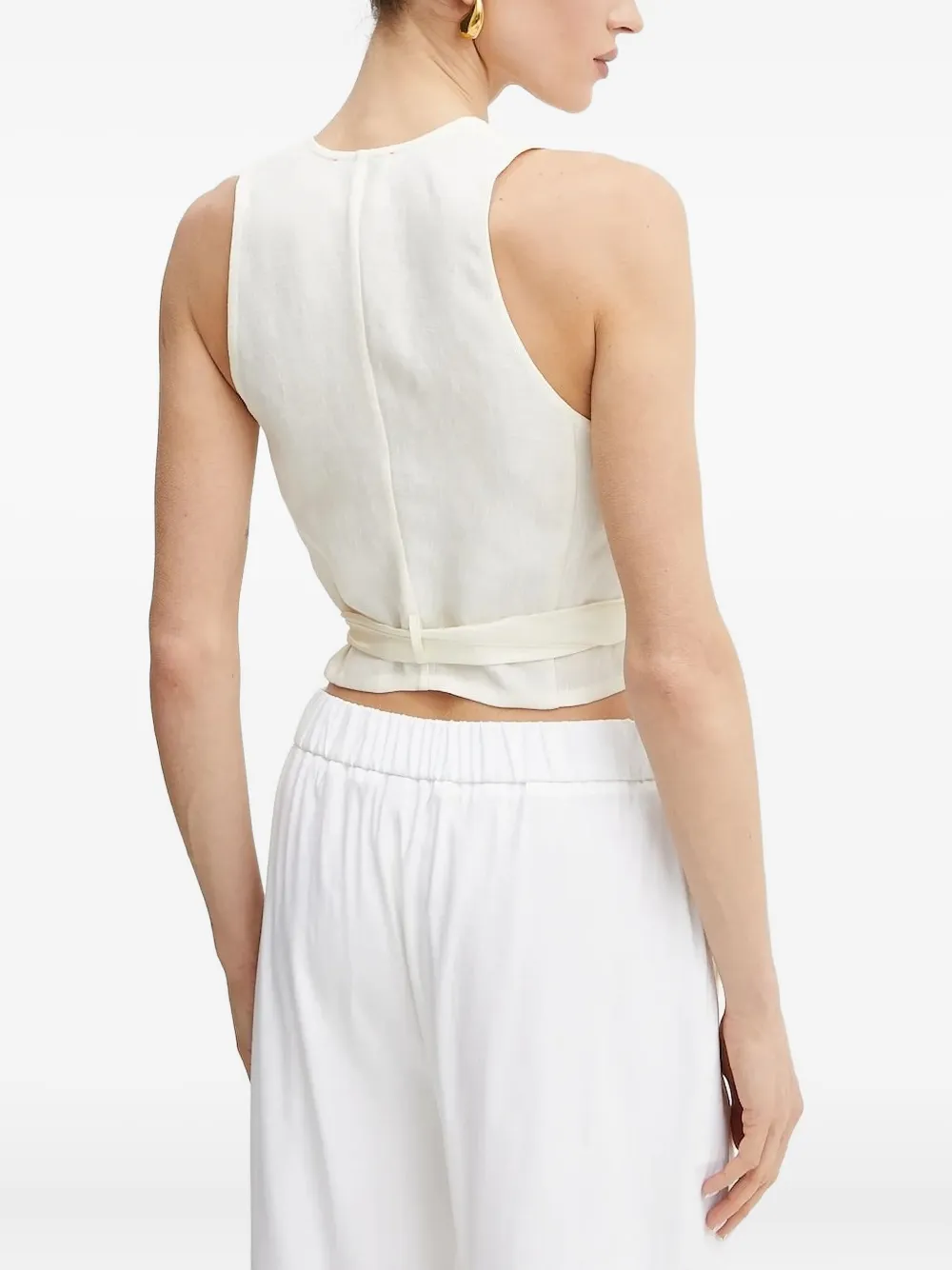 Forte Forte Wrap-effect Sleeveless Top In White