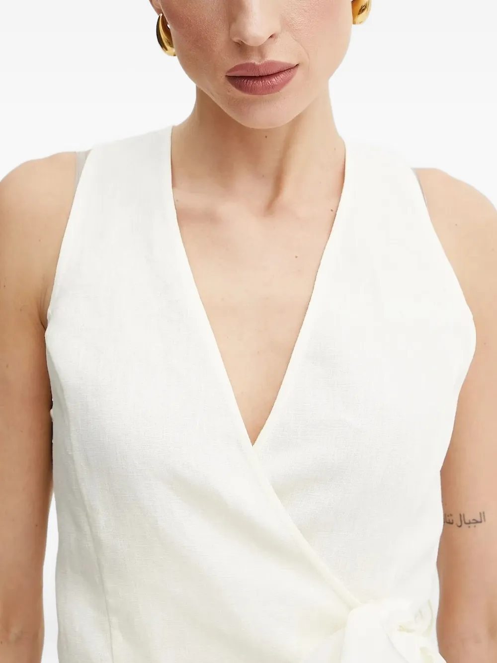 Forte Forte Wrap-effect Sleeveless Top In White