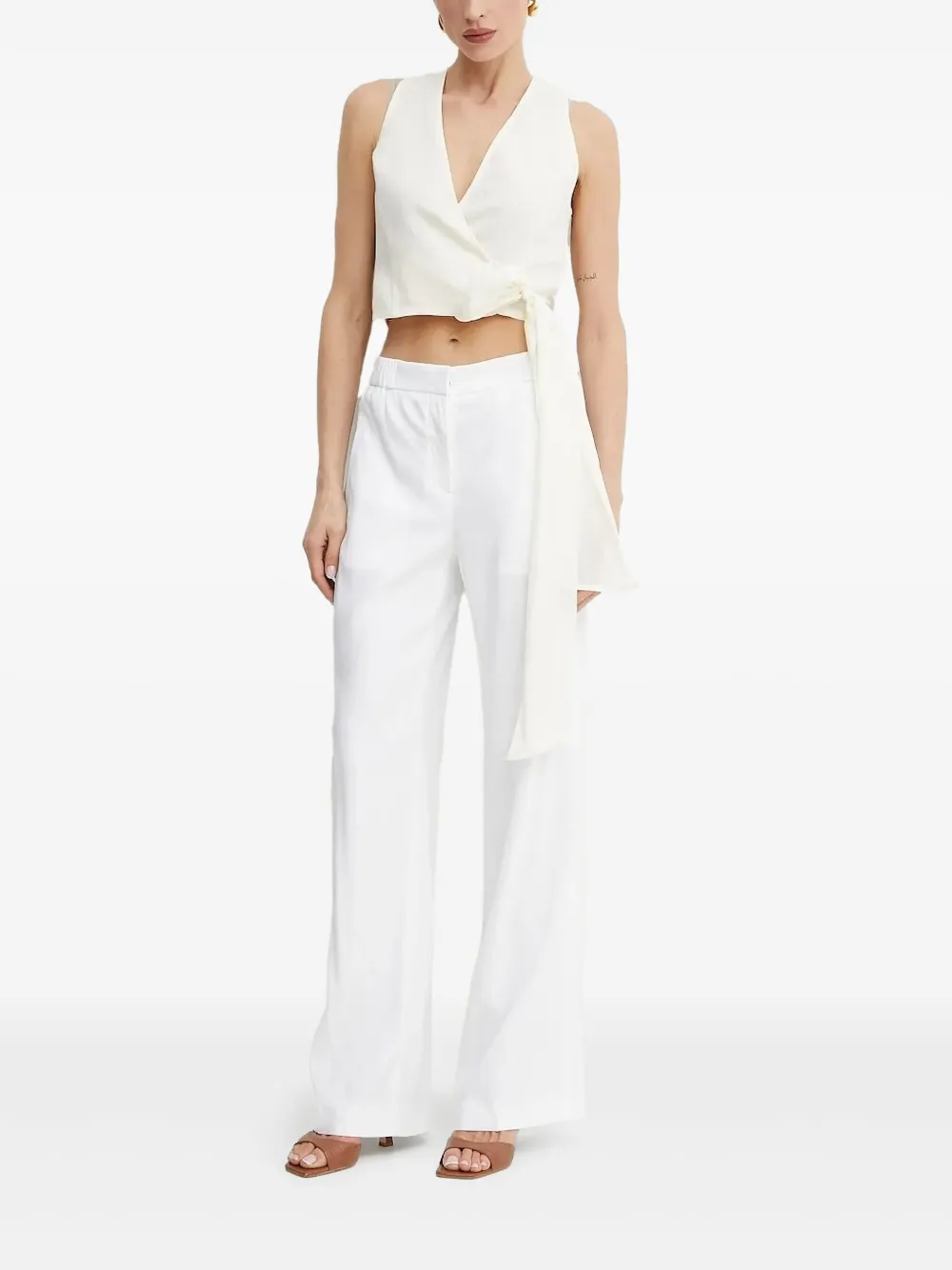 Forte Forte Wrap-effect Sleeveless Top In White