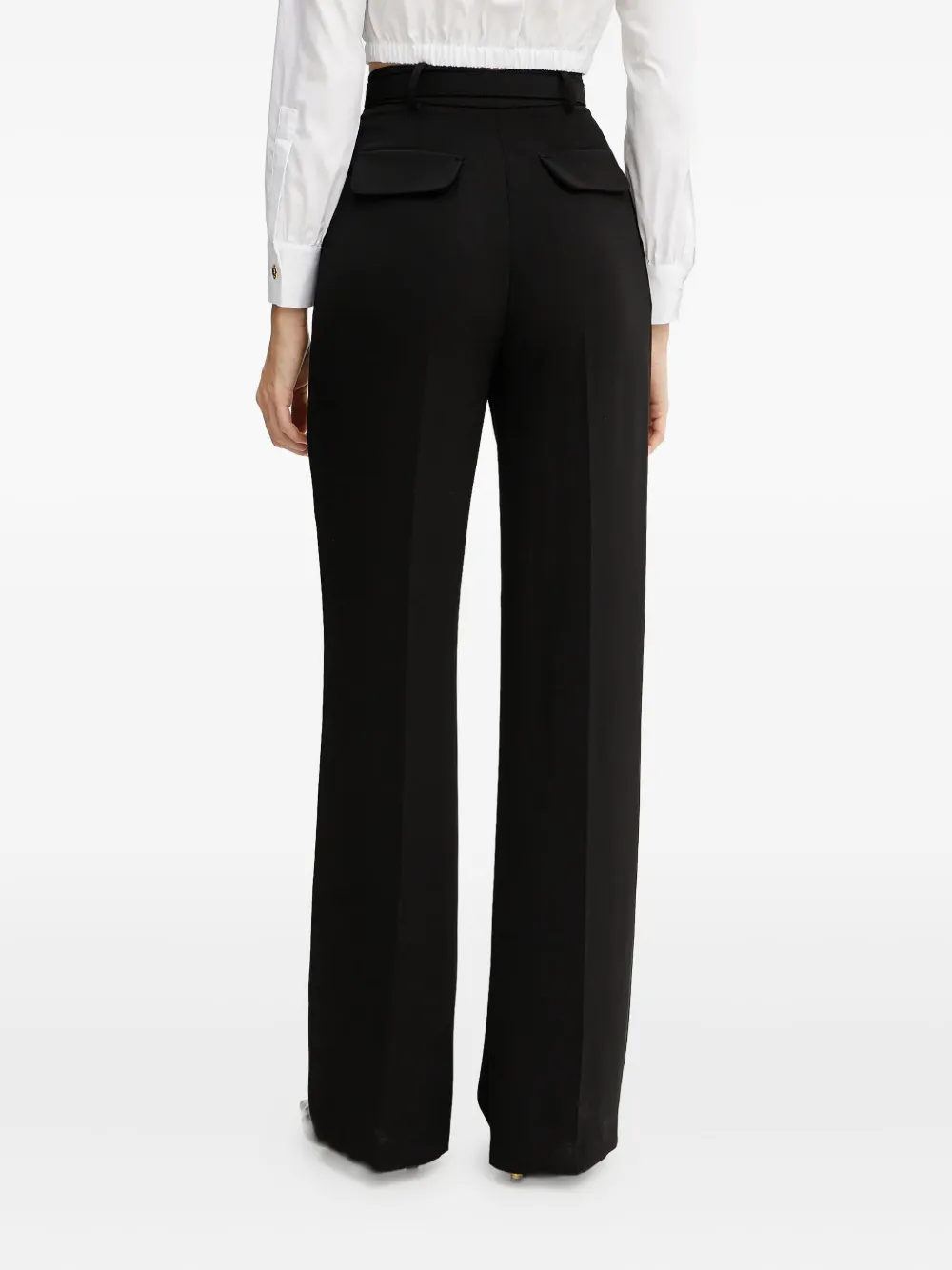 Elisabetta Franchi Broek met geplooid detail Zwart
