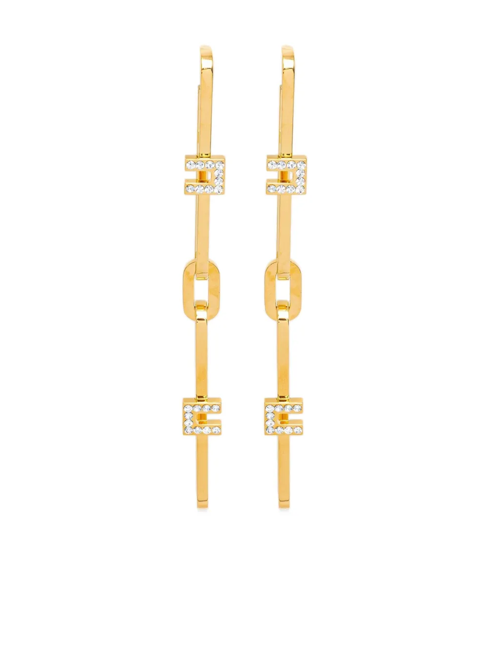 chain-link crystal-embellished earrings
