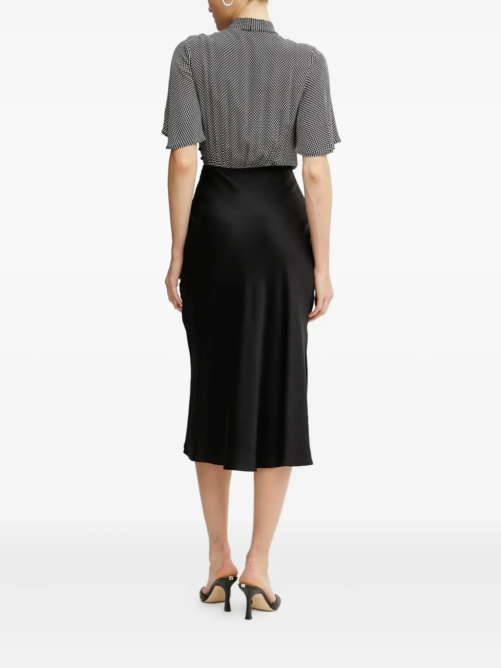 Elisabetta Franchi Midi-jurk met stippen Zwart