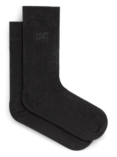 Elisabetta Franchi ribbed logo-detail socks