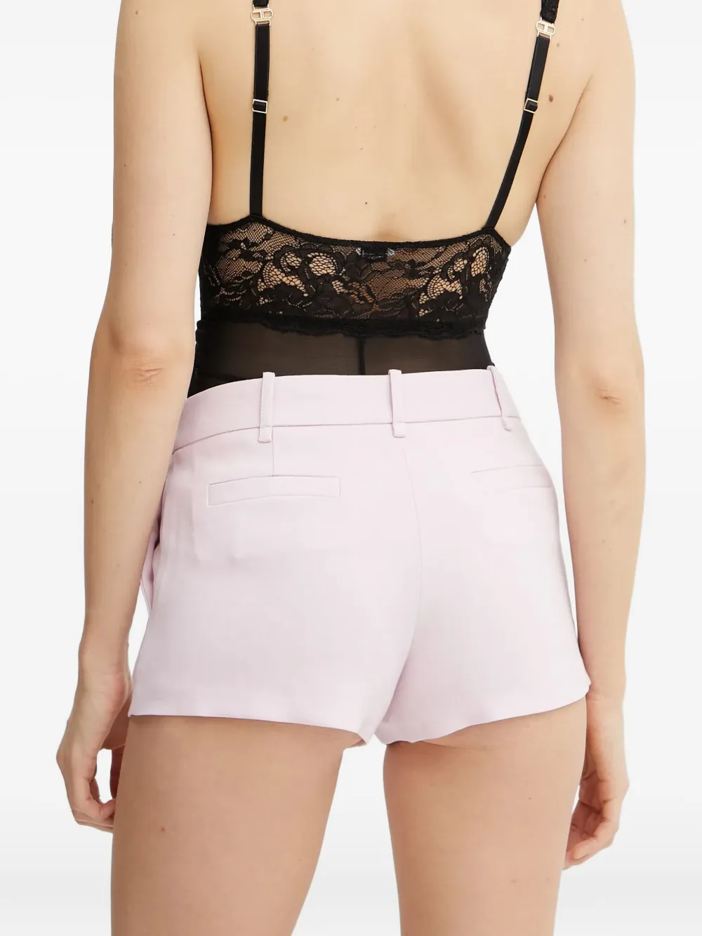 Elisabetta Franchi Formele shorts met goudkleurige gesp Roze