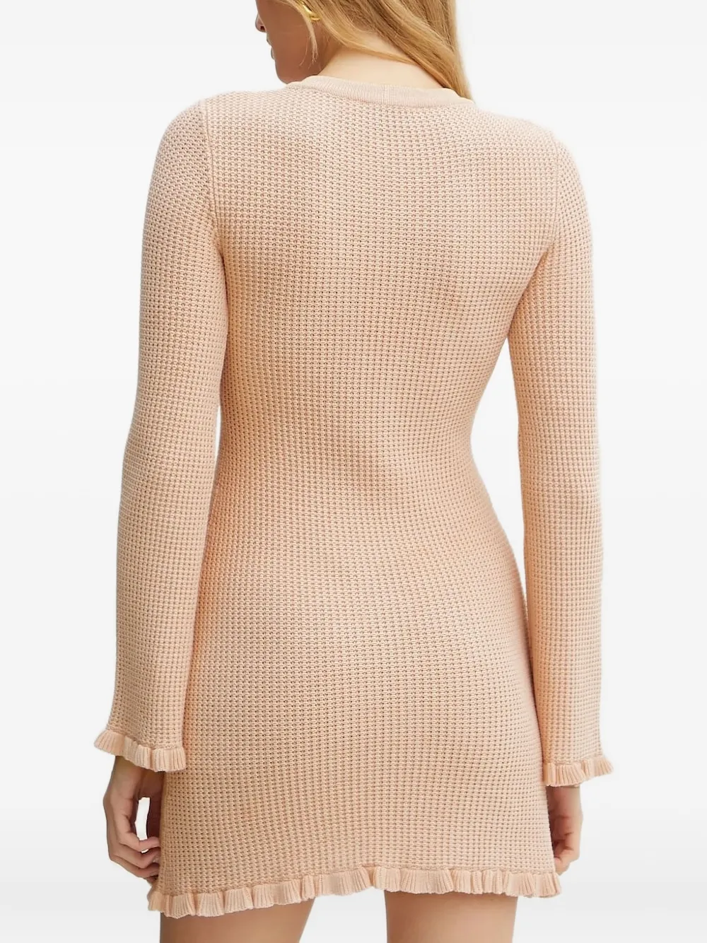 Elisabetta Franchi Mini-jurk met wafelpatroon en ruches Roze