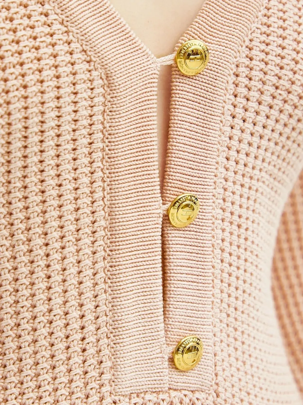 Elisabetta Franchi Mini-jurk met wafelpatroon en ruches Roze