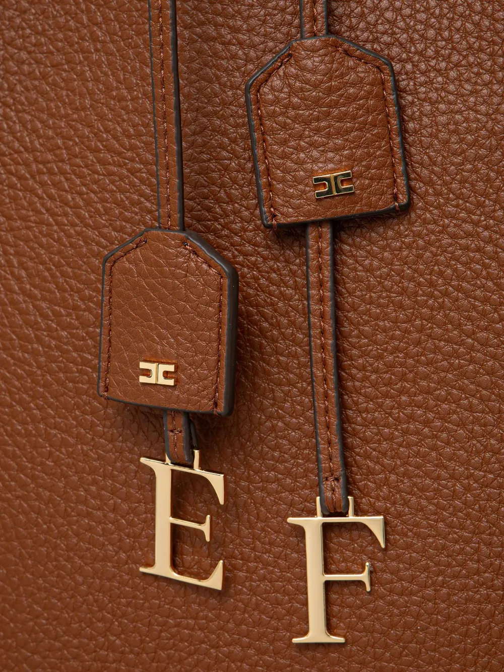 Elisabetta Franchi Shopper met logobedel Bruin