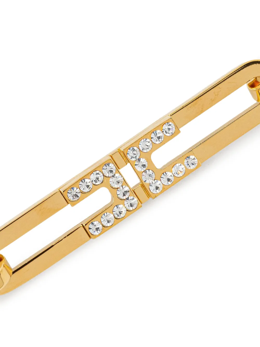 Elisabetta Franchi crystal-logo rectangle-link necklace | Image 2