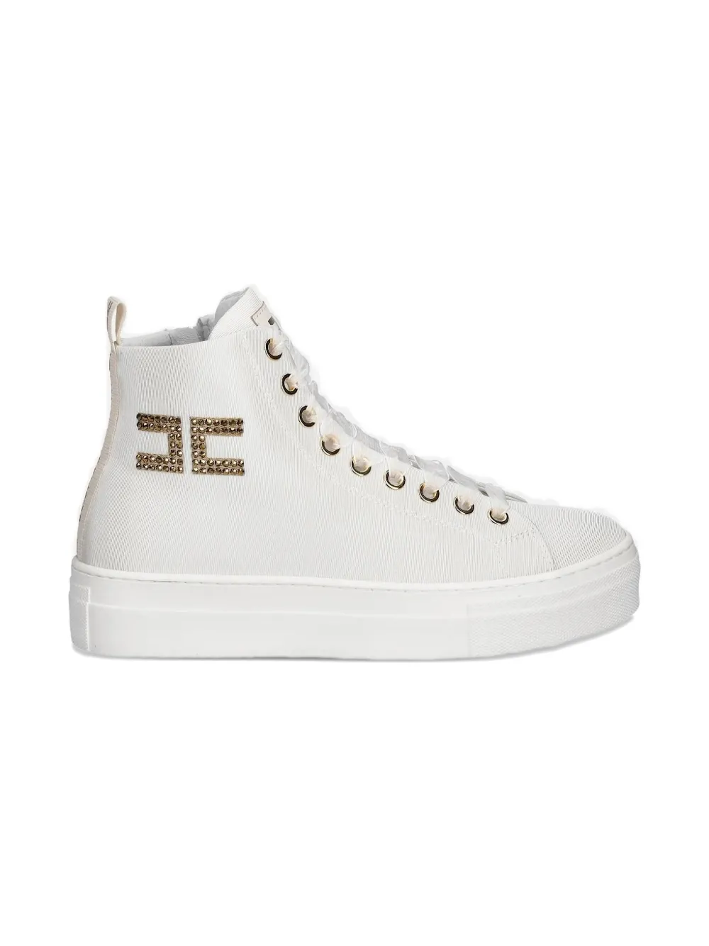 Elisabetta Franchi La Mia Bambina embellished zip-fastening sneakers White