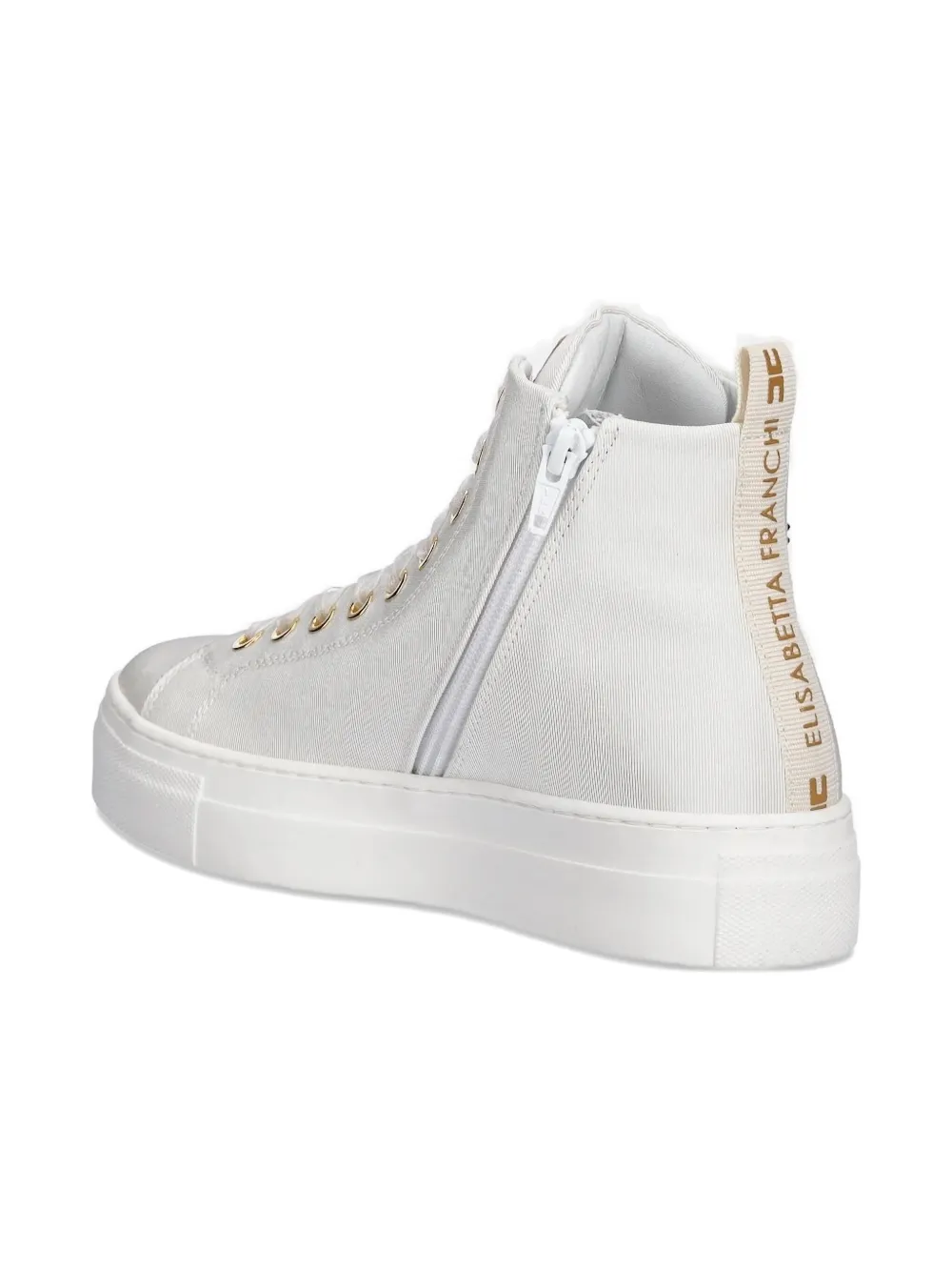 Elisabetta Franchi La Mia Bambina Embellished Zip-fastening Sneakers In White