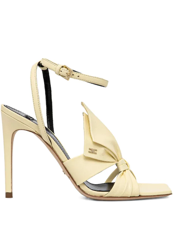 Elisabetta Franchi Knotted bow-detail Stiletto Sandals Yellow FARFETCH  IN