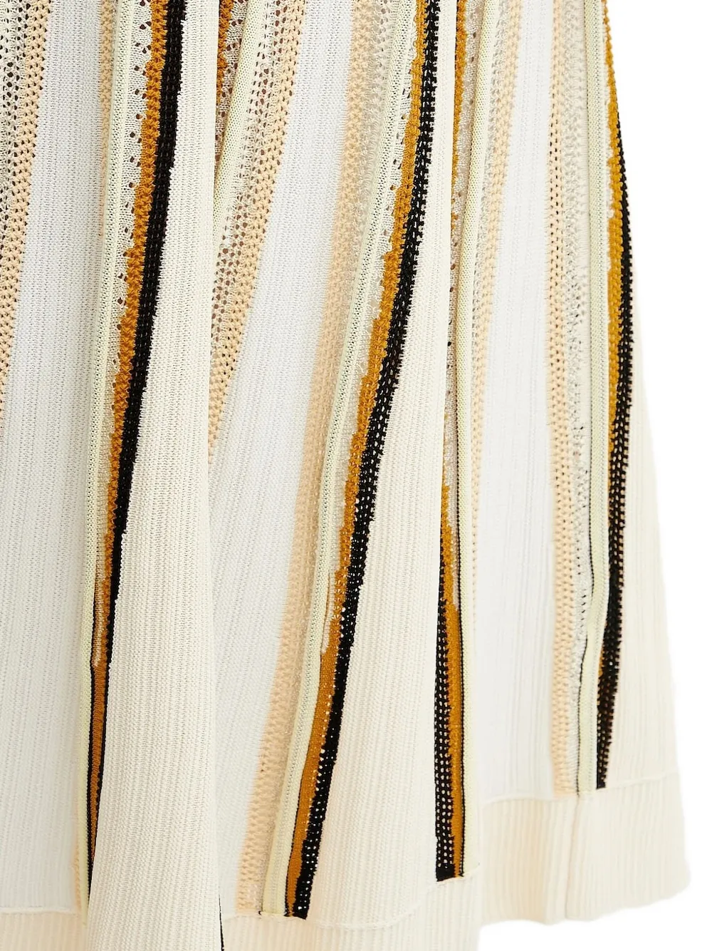 Forte pleated striped-pattern midi skirt Wit