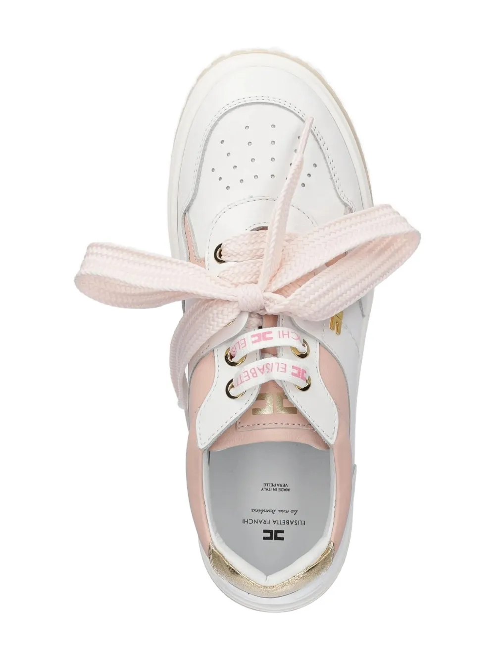 Elisabetta Franchi La Mia Bambina leather panelled sneakers White